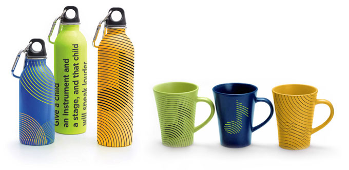 Music is Art Water Bottles and Mugs